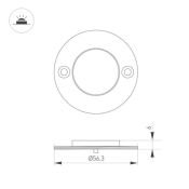 светильник  3W Белый теплый 060622 ART-DECK-LAMP-R56 24V IP67 накладной