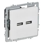 Розетка встраиваемая USB IEK BRITE A+A 3,1А BR-U21-D31-K91 РЮ10-1-БрАБ арктический белый Розетка встраиваемая USB IEK BRITE A+A 3,1А BR-U21-D31-K91 РЮ10-1-БрАБ арктический белый
