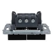 Выключатель встраиваемый двухклавишный проходной IEK BRITE BR-V22-0-10-K02 ВС10-2-6-БрЧ черный