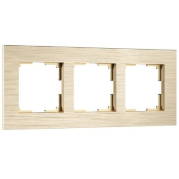 Рамка металлическая 3 поста WERKEL AluMax W0033511 шампань