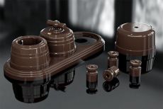 Рамка 3 поста МезонинЪ для наружного монтажа 30703/04 пластик коричневый