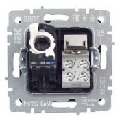 Розетка двойная RJ11+RJ45 кат.5E РК/Т12-БрМ маренго BR-KT20-O-1-K35 BRITE IEK