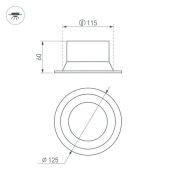 Встраиваемый светильник  16W Белый дневной 035614(1) MS-BREEZE-BUILT-R125 230V IP20 круглый черный металл