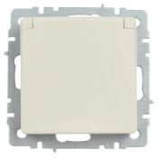 Штепсельная розетка встраиваемая IEK BRITE 16А BR-R16-16-44-K10 РСбш10-3-44-БрКр с з/к и шторками с крышкой бежевый IP44