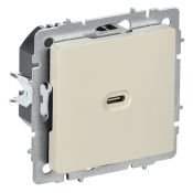 Розетка встраиваемая USB IEK BRITE C 65Вт BR-U13-065-K10 РЮ12-1-БрКр бежевый