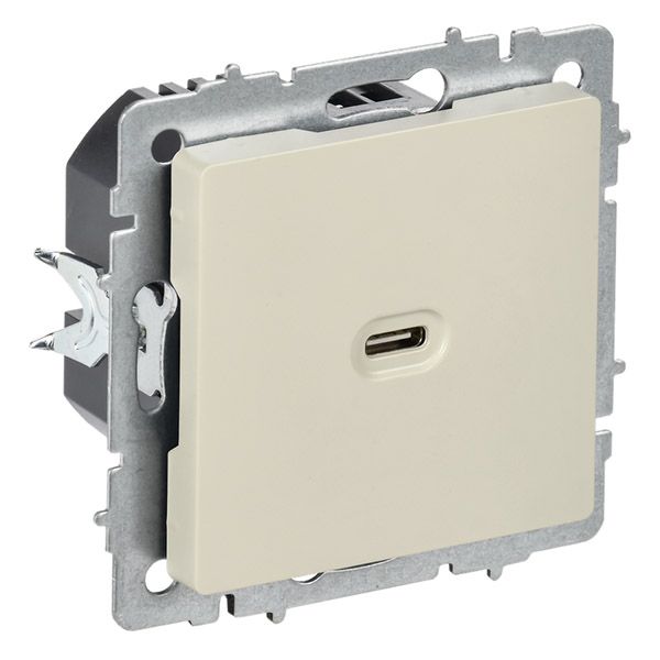 Розетка встраиваемая USB IEK BRITE C 65Вт BR-U13-065-K10 РЮ12-1-БрКр бежевый