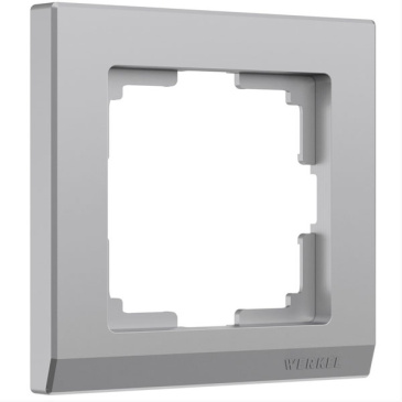 Рамка пластик 1 пост WERKEL Stark  W0011865/a063453  серебряный матовый
