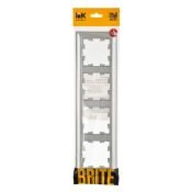 Рамка пластик 4 поста IEK BRITE BR-M42-12-K47 РУ-4-Бр алюм./алюминий