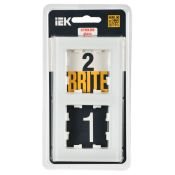 Рамка стеклянная 2 поста IEK BRITE BR-M22-G-31-K01 РУ-2-2-Бр белый матовый
