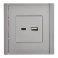 Розетка встраиваемая USB IEK FORTE&PIANO A+C 18Вт FP-U22-018-K46 FP551 сталь