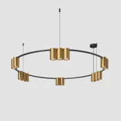 Подвесной светильник без лампы DENKIRS ORBIT DK4067-BK+SG 15xGU10 фигурный черный/золото
