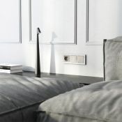 Штепсельная розетка встраиваемая WERKEL 16A 250V W1271704 с/з, шторками и USB тип A+C дымчатый