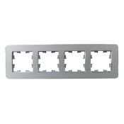 Рамка металлическая 4 поста IEK BRITE BR-M42-M-01-K47 РУ-4-1-Бр алюминий RE
