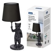светильник настольный без лампы UML-B465  E14 SILVER-BLACK UL-00013444 "Кот" черный