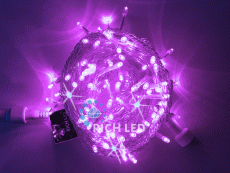 гирлянда НИТЬ Фиолетовый RL-S10CF-220V-T/V, прозрачный провод 10 м., соединяемая, 220V, 100 Led, IP54, мерцание