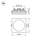 Встраиваемый светильник  10W Белый дневной  022008 LTD-96x96SOL-BK-10W 4000K 220V IP44 квадратный черный - уценка