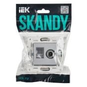 Розетка встраиваемая комбинированная IEK SKANDY SK-AK20-1-K23 SK-A14S TV+RJ45 кат.5E серебряный