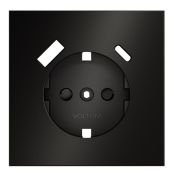 Накладка для розетки с заземлением и защитными шторками с USB A+C S70 Metal антрацит