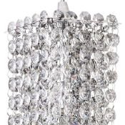Подвесной светильник без лампы Lightstar 795424 CRISTALLO 1х40W G9 прямоугольный хром/прозрачный