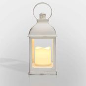 фигурка  светодиодная Декоративный фонарь со свечкой Белый теплый, 513-054, 1Led, 3хААА, белый корпус,  IP20