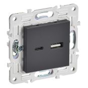 Розетка встраиваемая USB IEK SKANDY A+C 18Вт SK-U22-018-K48 SK-R13T титан Розетка встраиваемая USB IEK SKANDY A+C 18Вт SK-U22-018-K48 SK-R13T титан