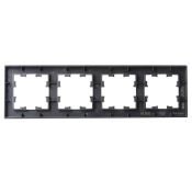 Рамка стеклянная 4 поста IEK BRITE BR-M42-G-K02 РУ-4-2-БрЧ черный
