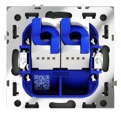 Розетка компьютерная встраиваемая VOLTUM S70 двойная RJ45+RJ45 кат.6 титан