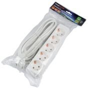 удлинитель с заземлением Uniel UL-00010009 S-GCU5-5 WHITE 5м Ultra