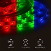 Светодиодная лента RGB 5050 12V  7.2W/m 30Led/метр герм (силикон) 00-41 Стандарт IP65