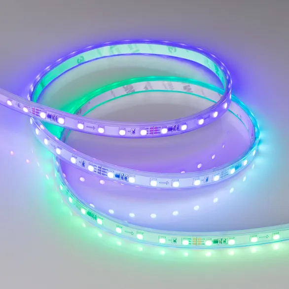 Светодиодная лента 24V 23W/m 049452 SPI-SE-A120-10mm RGB-PX6-BPT (2835, 600 LED, 5m) герм (силиконовая экструзия) IP67