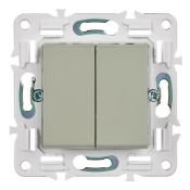Выключатель встраиваемый двухклавишный перекрестный IEK SKANDY SK-V23-0-10-K10 SK-V06B бежевый