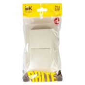 Штепсельная розетка встраиваемая двойная IEK BRITE 16А BR-R26-16-44-K10-F РСбш12-3-44-БрКр с кышкой в сборе бежевый IP44