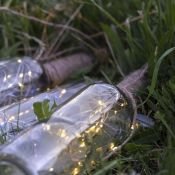 гирлянда НИТЬ на батарейках РОСА с пробкой Белый теплый, 7х3х3 см (AG13x3) 2.0м.