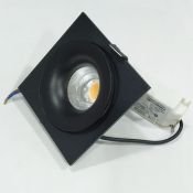 Встраиваемый светильник  12W Белый теплый Luminosity SQ IN 220V IP44 диммируемый квадратный черный Уценка!