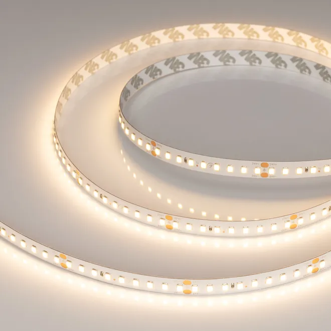 Светодиодная лента Белый теплый 2835 24V  7.7W/m 144Led/метр 038782 RT-A144-10mm 3000K LUX