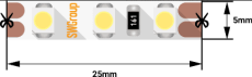 Светодиодная лента Белый дневной 3528 12V  9.6W/m 120Led/метр 00-00009702 SWG3T120-12-9.6-NW-M 5мм