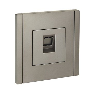 Розетка встраиваемая компьютерная IEK FORTE&PIANO RJ45 кат.5E FP532 сталь FP-K10-1-K46