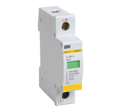 Ограничитель импульсных перенапряжений  ОПС1-D 1 30/10кА 400B  MOP20-1-D IEK