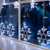гирлянда БАХРОМА Белый с насадками «Снежинки» 150 LED, IP20
