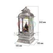 фигурка  светодиодная &quot;ФОНАРЬ&quot;  Белый, 501-065, 2Led, 4хААА, бронзовый корпус, IP20