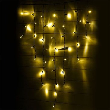 гирлянда БАХРОМА  10.5W Белый теплый i-BP-132-3x0.9M-WW/F, черный провод ПВХ, с мерцанием 230V IP65