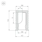 алюминиевый профиль SL-MINI-6-H9-2000 ANOD BLACK 044082