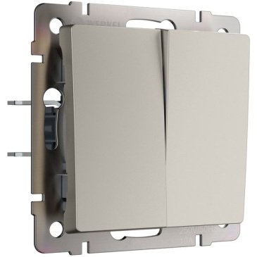 Выключатель встраиваемый двухклавишный перекрестный  WERKEL W1223004 дымчатый