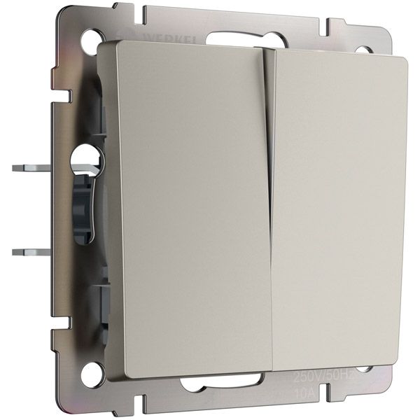 Выключатель встраиваемый двухклавишный перекрестный  WERKEL W1223004 дымчатый