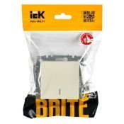 Выключатель встраиваемый одноклавишный проходной с подсветкой IEK BRITE BR-V12-1-10-K10 ВС10-1-7-БрКр бежевый