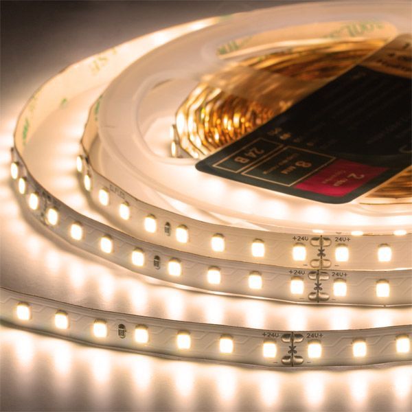 Светодиодная лента Белый теплый 2835 24V 10W/m 112Led/метр ELFLED-24112-PRO140-WW 2800-3300К