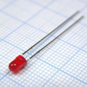 светодиод выводной 3мм красный 0.7-3mcd L-7104LID