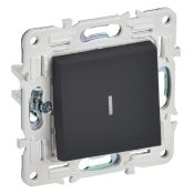 Выключатель встраиваемый одноклавишный с подсветкой IEK SKANDY SK-V10-1-10-K53 SK-V07G графит
