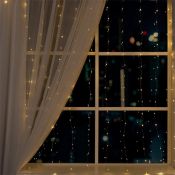гирлянда ЗАНАВЕС Белый теплый серебристая нить, 2х2 м, 300 LED