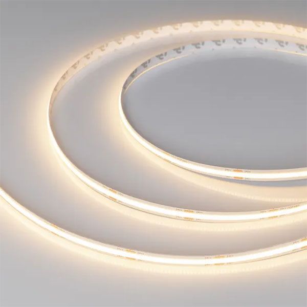 Светодиодная лента Белый теплый COB 24V 10W/m 480Led/метр 048025 COB-X480-8mm  3000K PRO REEL 20м